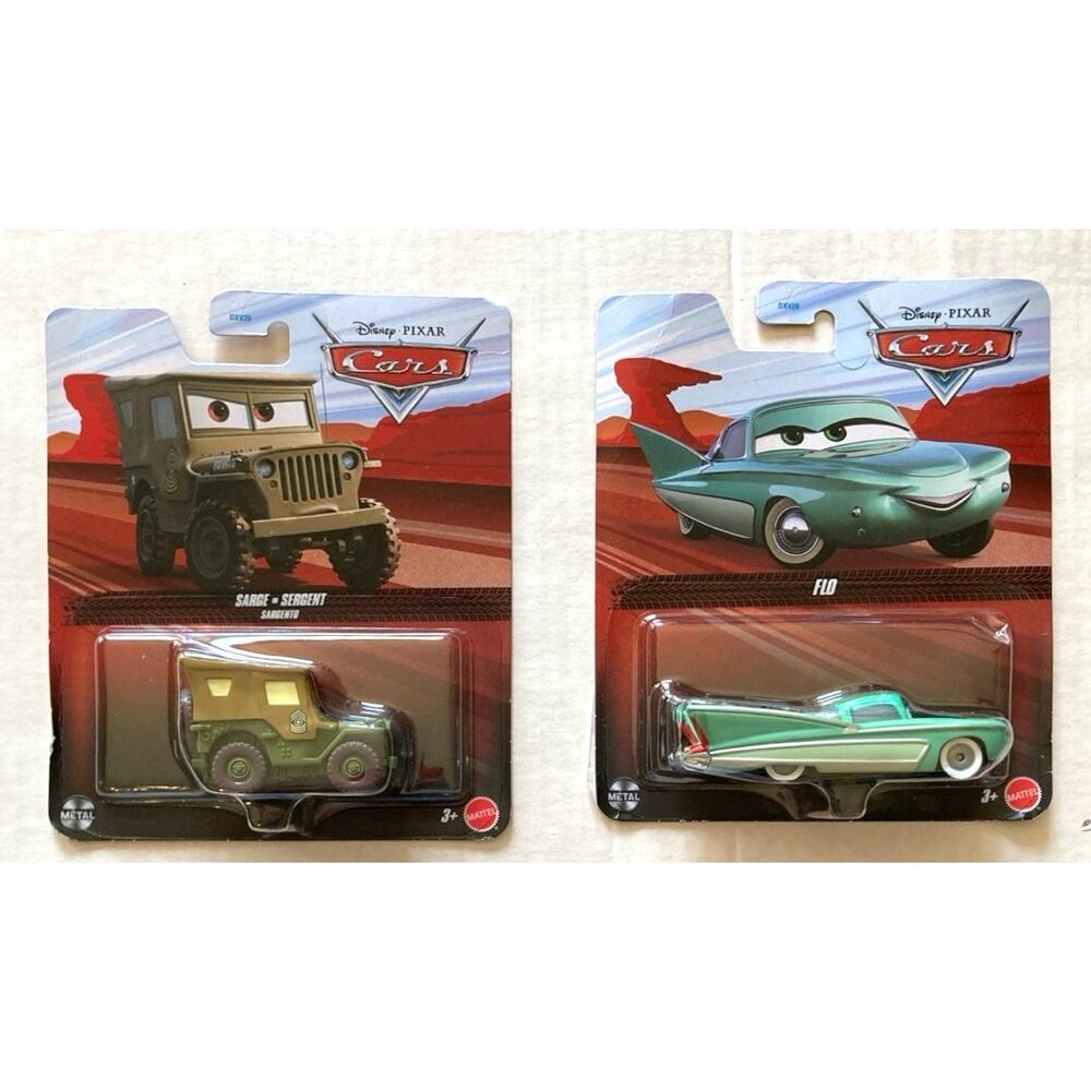 Disney Pixar Cars - Bundle Sarge, Flo, Diecast Mattel New